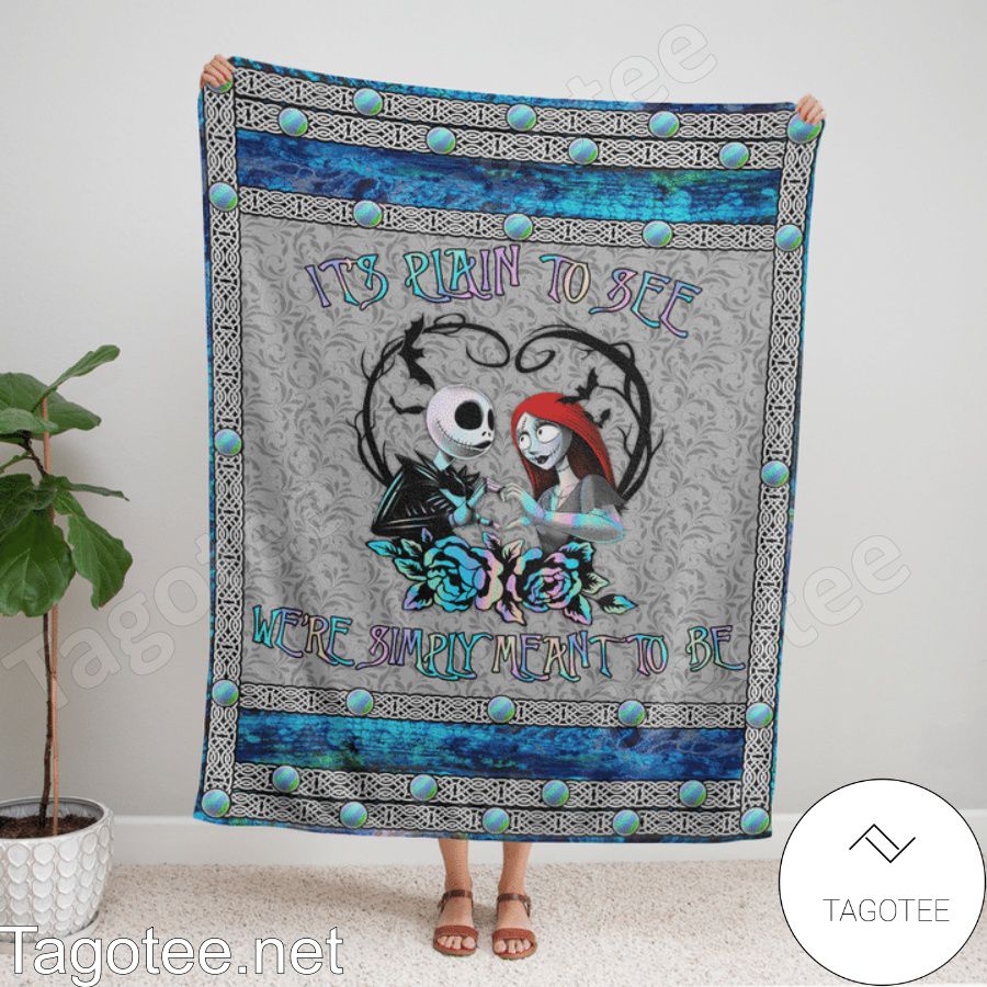 Jack And Sally It's Plain To See We're Simply Meant To Be Quilt Blanket