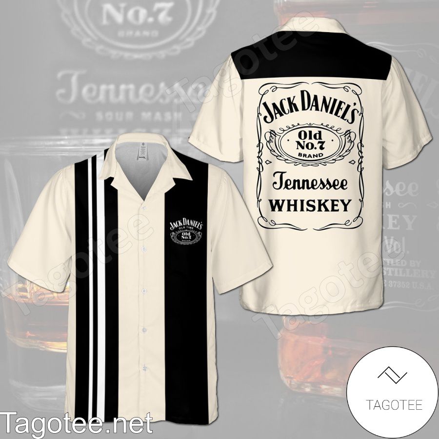 Jack Daniel's Tennessee Whiskey Beige Hawaiian Shirt And Short