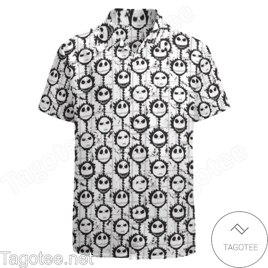 Jack Skellington Emoji Pattern White Hawaiian Shirt And Short