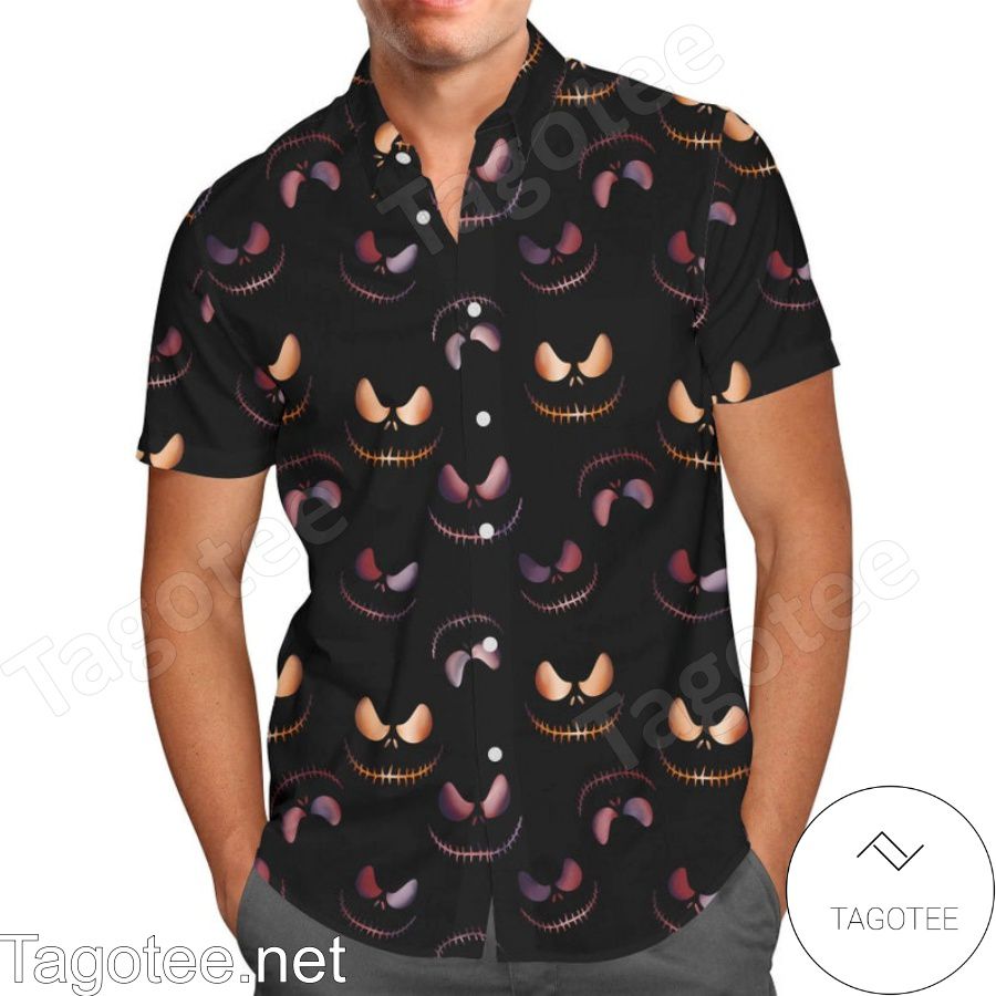 Jack Skellington The Nightmare Before Christmas Inspired Disney Black Hawaiian Shirt And Short