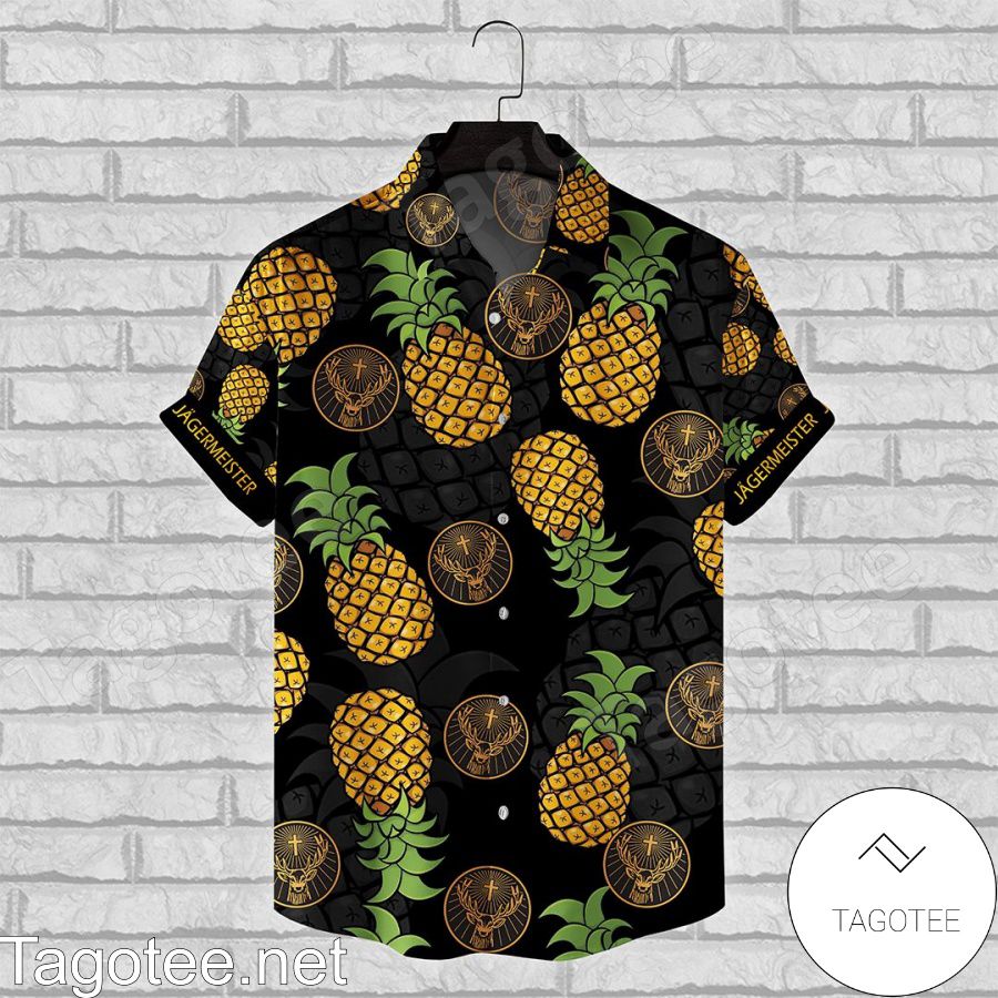 Jagermeister Pineapple Black Hawaiian Shirt And Short