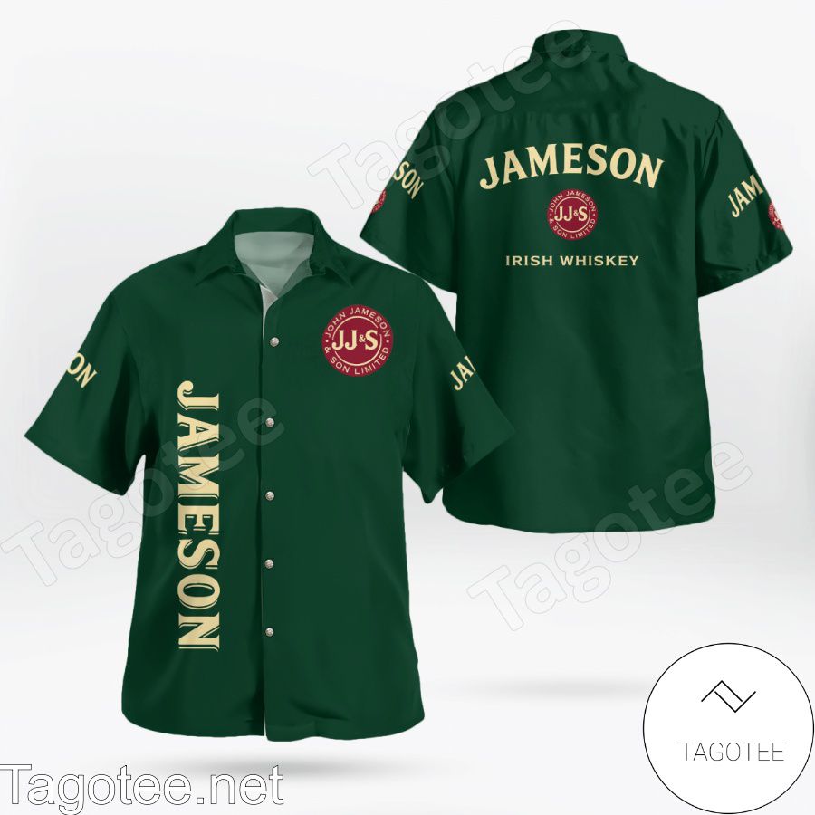 Jameson Irish Whiskey Dark Green Hawaiian Shirt And Short
