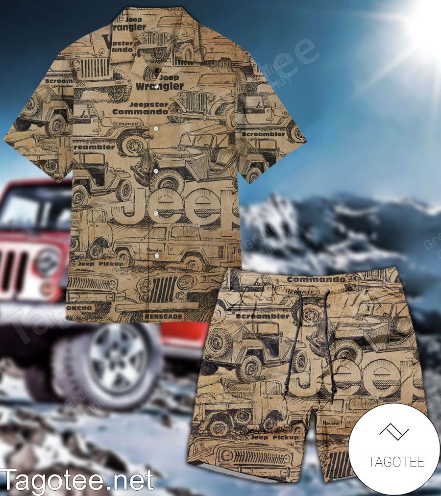 Jeep Vintage Unisex Hawaiian Shirt And Short