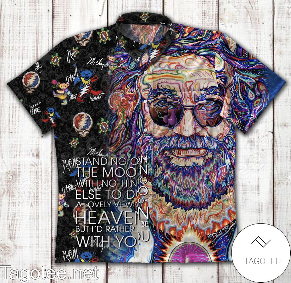Jerry Garcia Grateful Dead Standing On The Moon Hawaiian Shirt