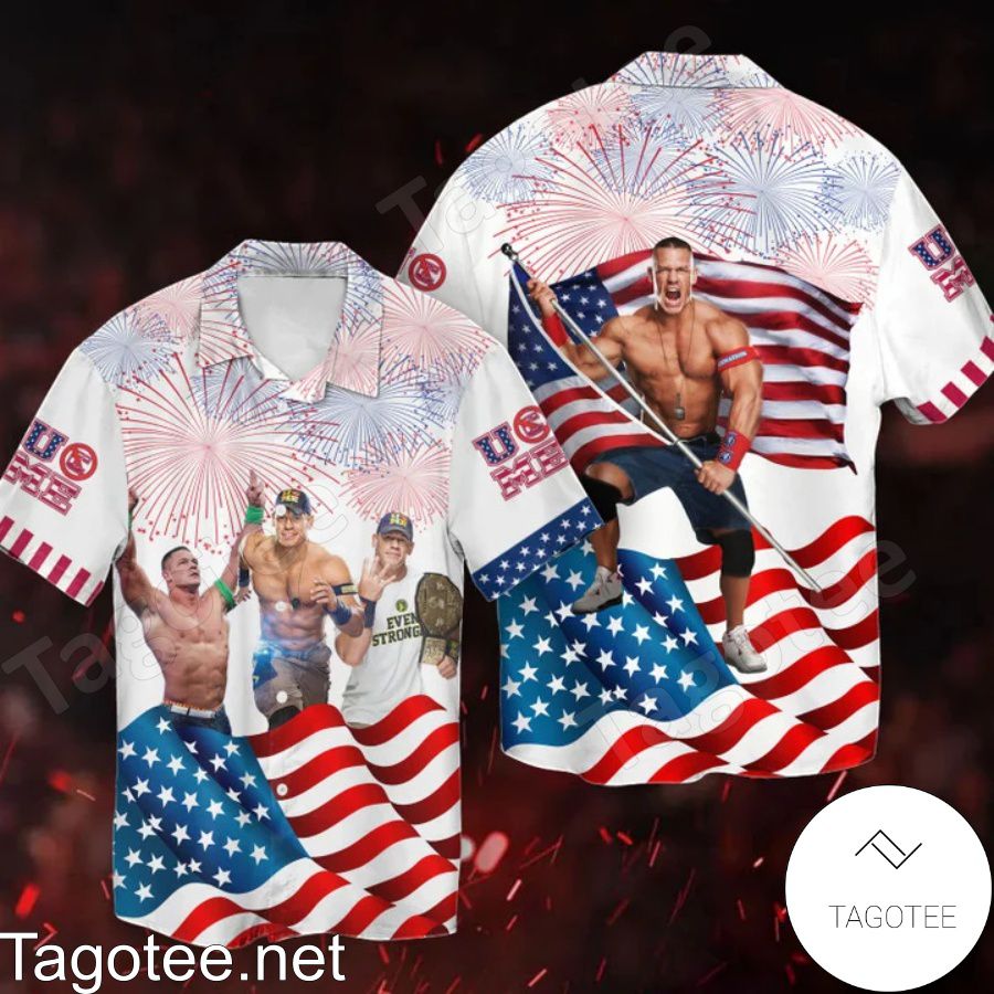 John Cena American Flag Firework Independence Day Hawaiian Shirt