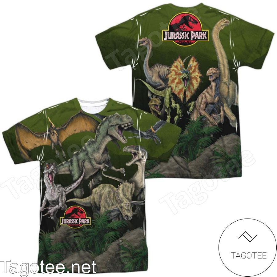 Jurassic Park Pack Of Dinos All Over Print Shirts