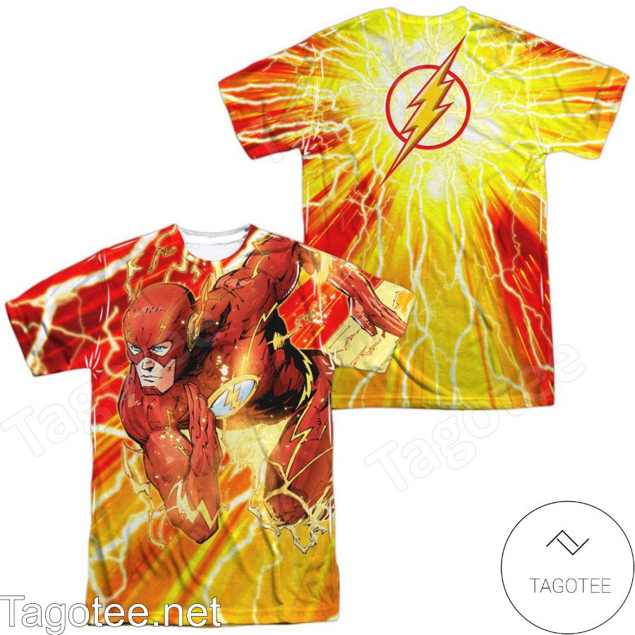 Justice League Lightning Dash All Over Print Shirts