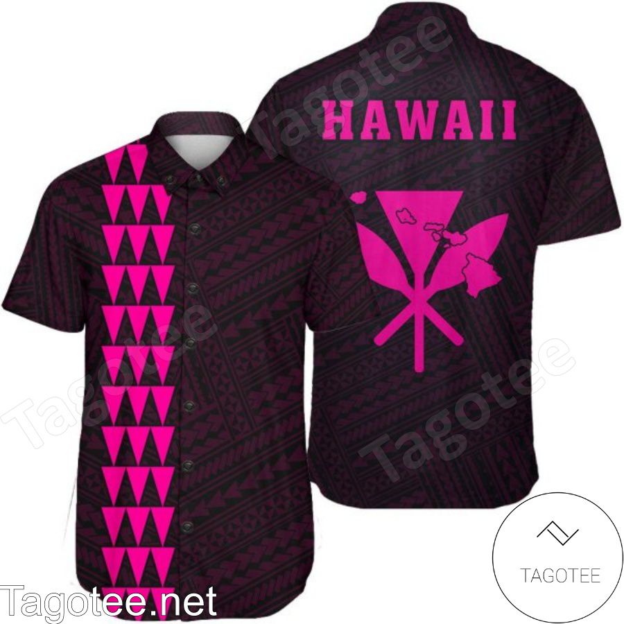 Kakau Polynesian Kanaka Map Pink Hawaiian Shirt