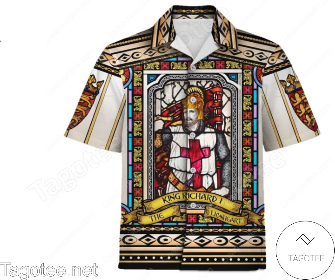King Richard I Of England Stained Glass Hawaiian Shirt