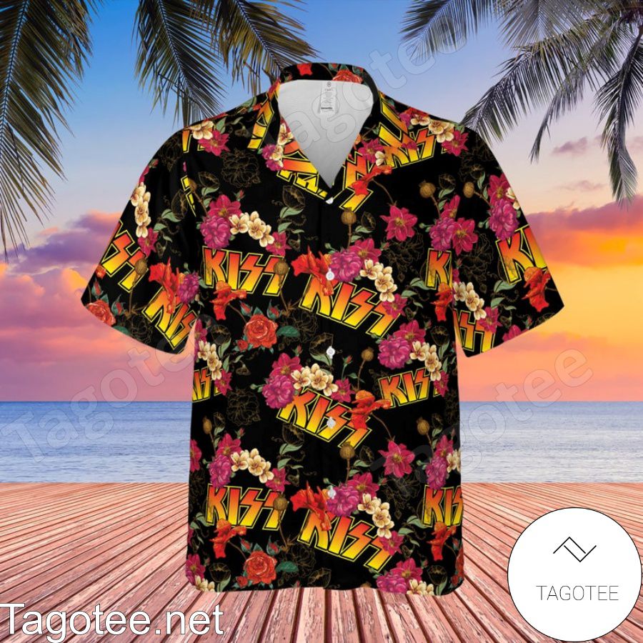Kiss Rock Band Floral Pattern Hawaiian Shirt And Short