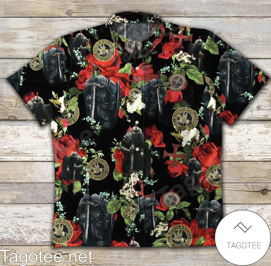Knights And Starlinks The Two Riders Red Rose Hawaiian Shirt