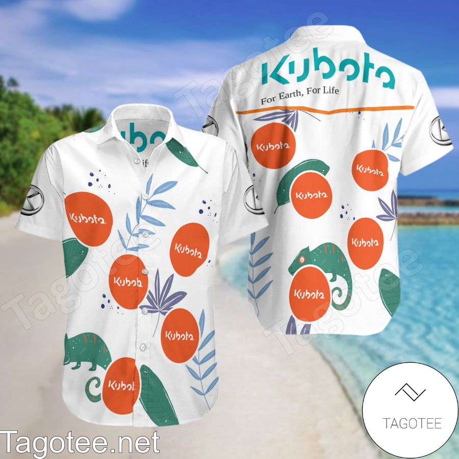Kubota For Earth For Life White Hawaiian Shirt And Short