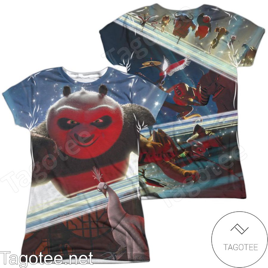 Kung Fu Panda Epic Jumping All Over Print Shirts