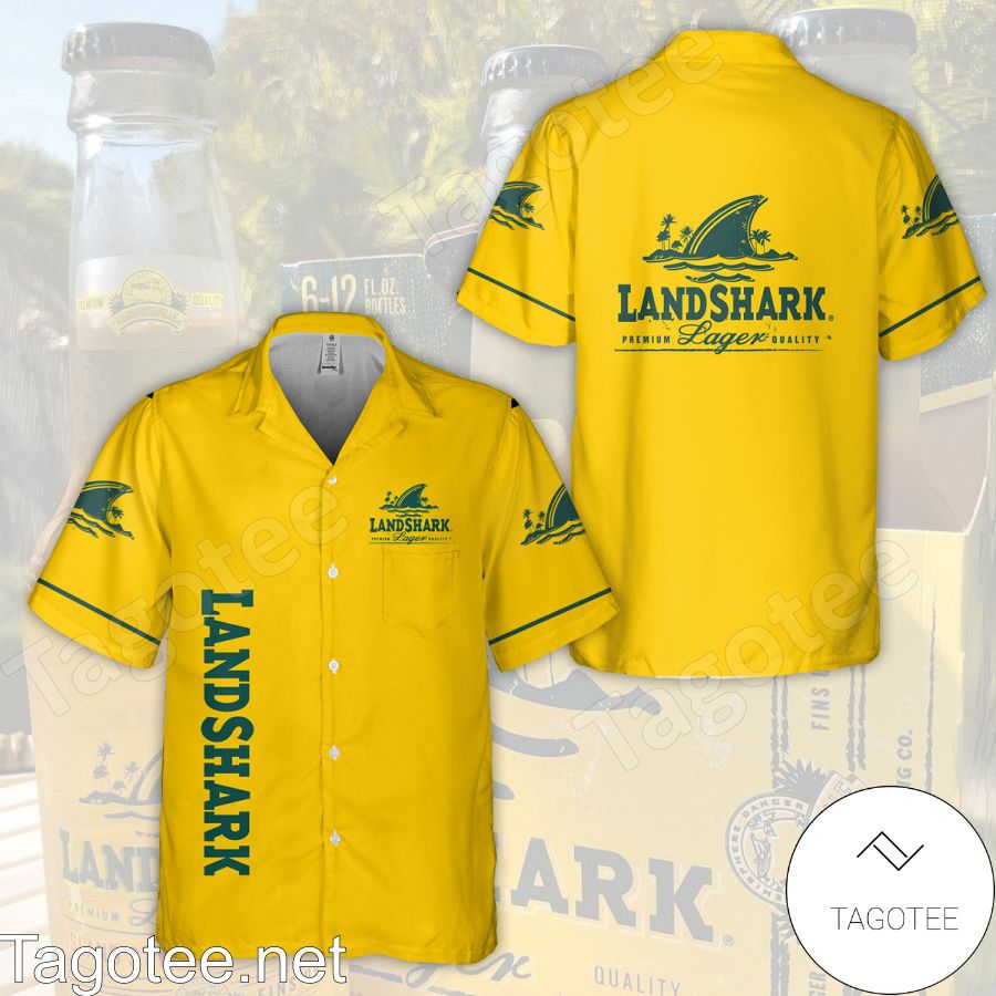 Landshark Lager Yellow Hawaiian Shirt And Short