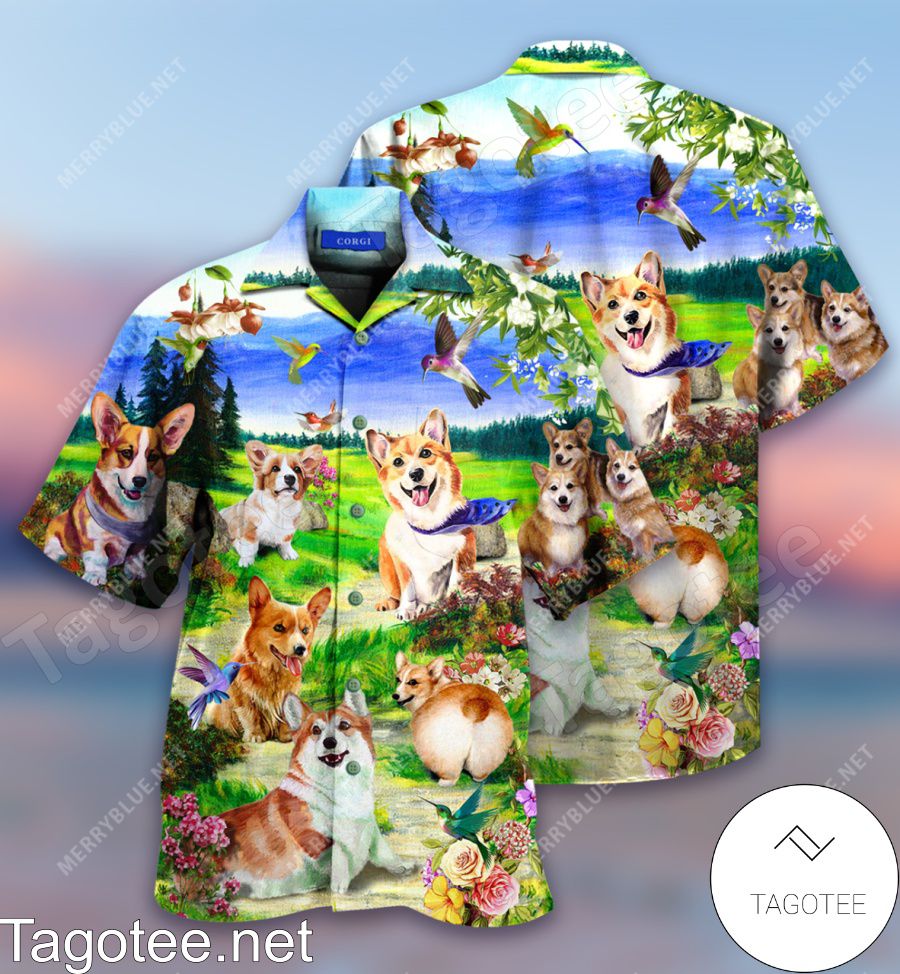Life Is Better With A Corgi Colorful Life Hawaiian Shirt