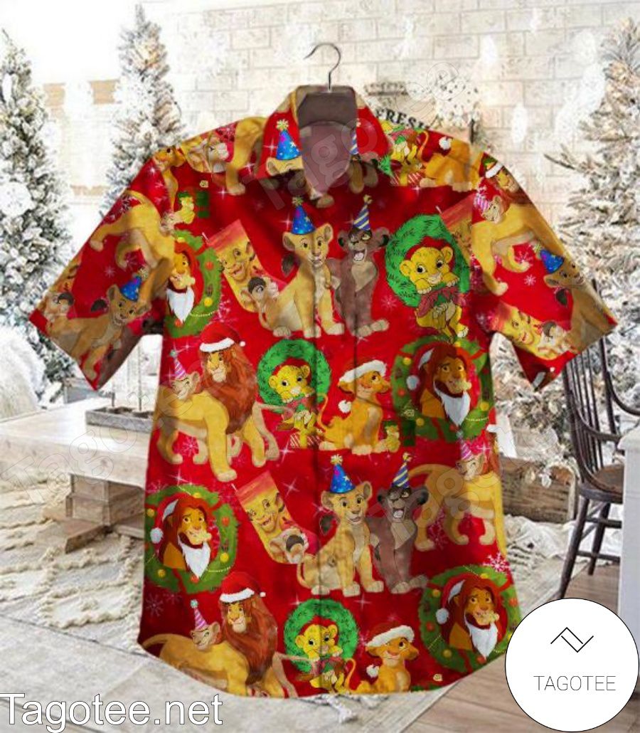 Lion King Christmas Red Hawaiian Shirt