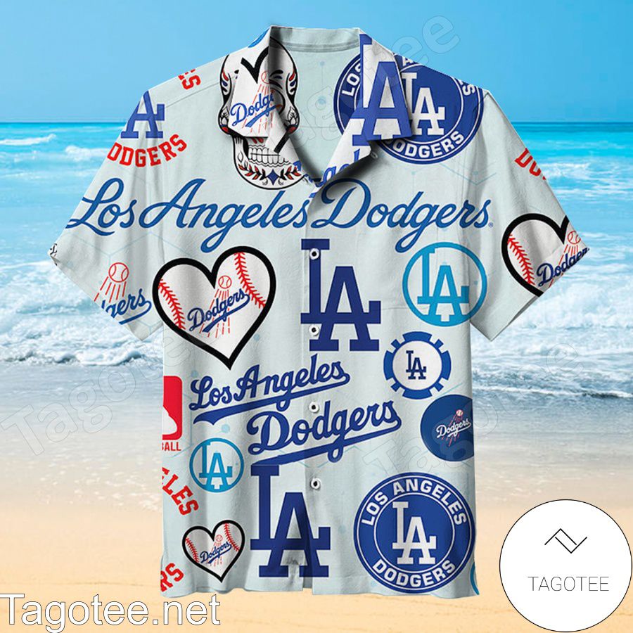 Los Angeles Dodgers Bluish White Hawaiian Shirt