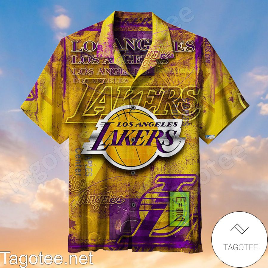 Los Angeles Lakers Vintage Mix Yellow And Purple Hawaiian Shirt