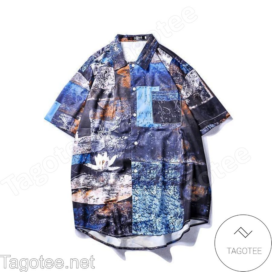Lotus Abstract Background Hawaiian Shirt