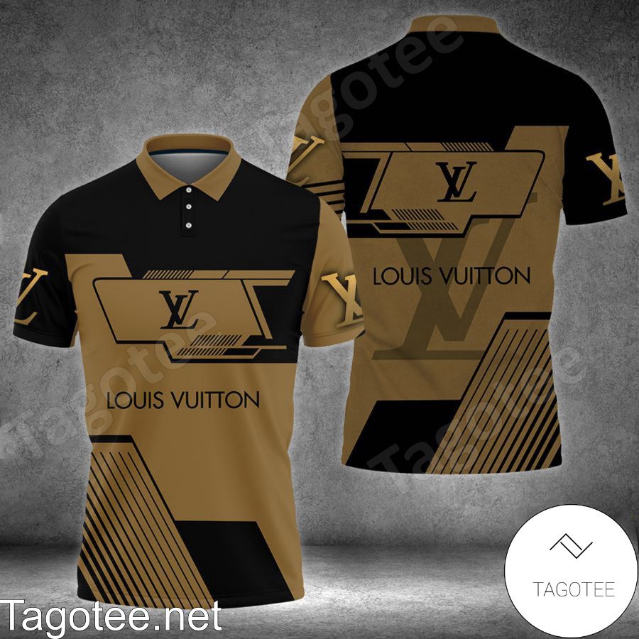 Louis Vuitton Brown Monogram With Black Highlight Polo Shirt - Tagotee