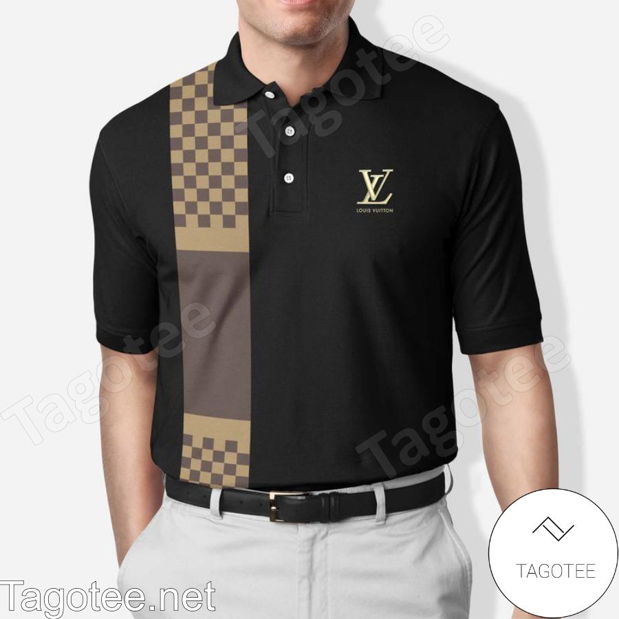 Louis Vuitton Brown Check Stripe Polo Shirt - Tagotee