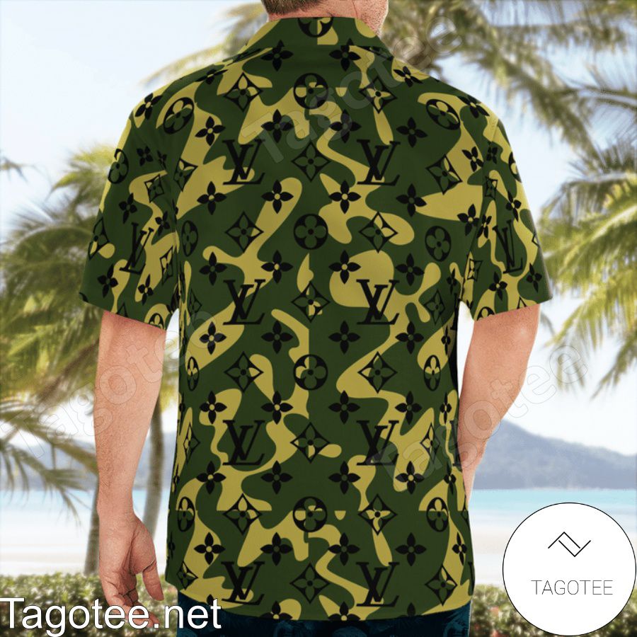 Top Selling Louis Vuitton Camouflage Hawaiian Shirt And Beach Shorts
