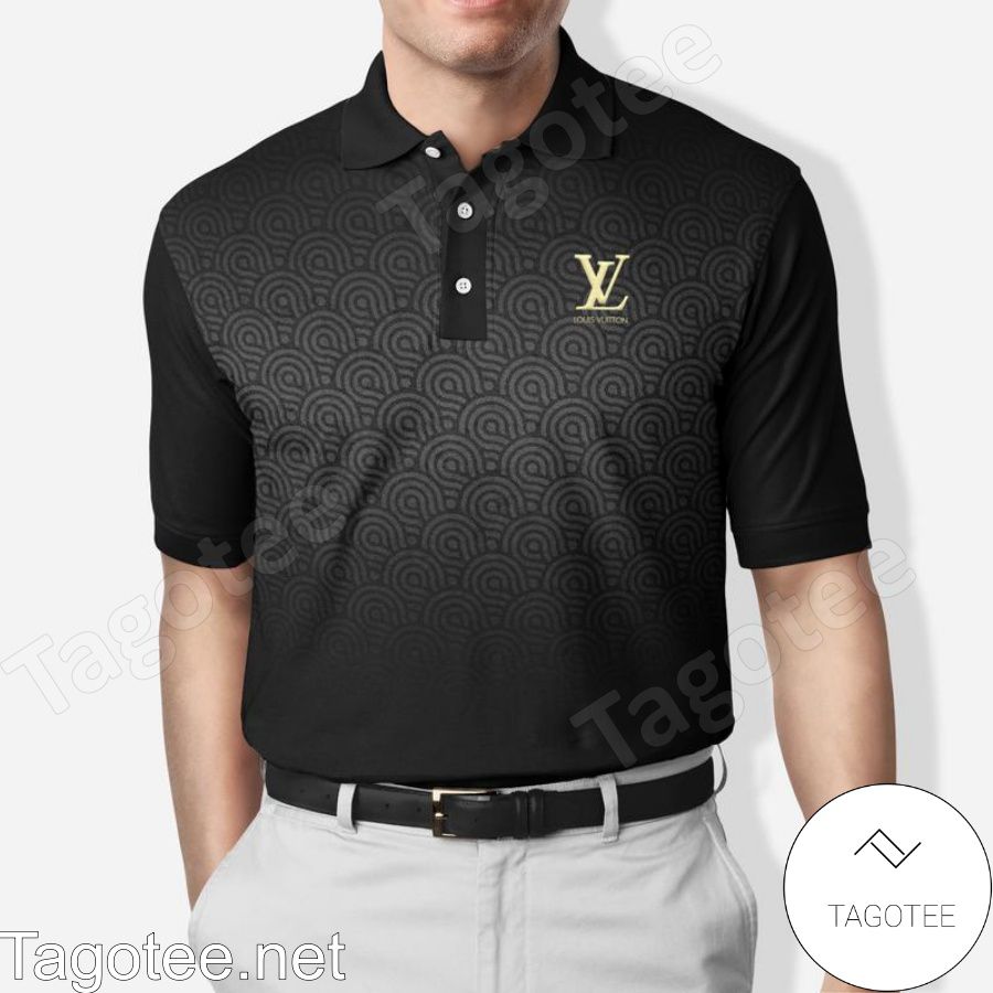 Louis Vuitton Cloud Pattern Black Polo Shirt - Tagotee
