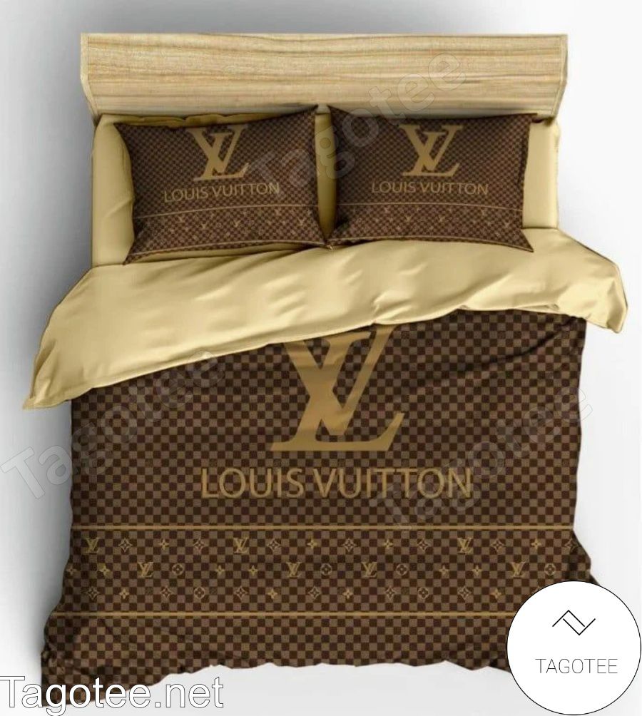 Louis Vuitton Dark Brown Checkerboard Bedding Set