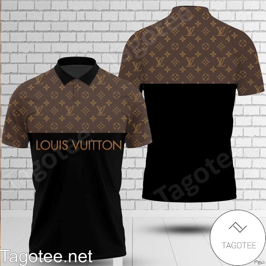Louis Vuitton Dark Brown Monogram Upper Half Polo Shirt - Tagotee