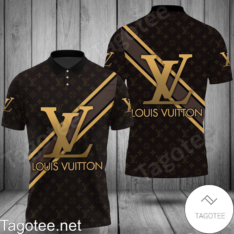 Louis Vuitton Dark Brown Monogram Upper Half Polo Shirt - Tagotee