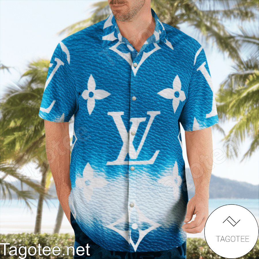 Us Store Louis Vuitton Escale Neverfull Blue Tie Dye Hawaiian Shirt And Beach Shorts
