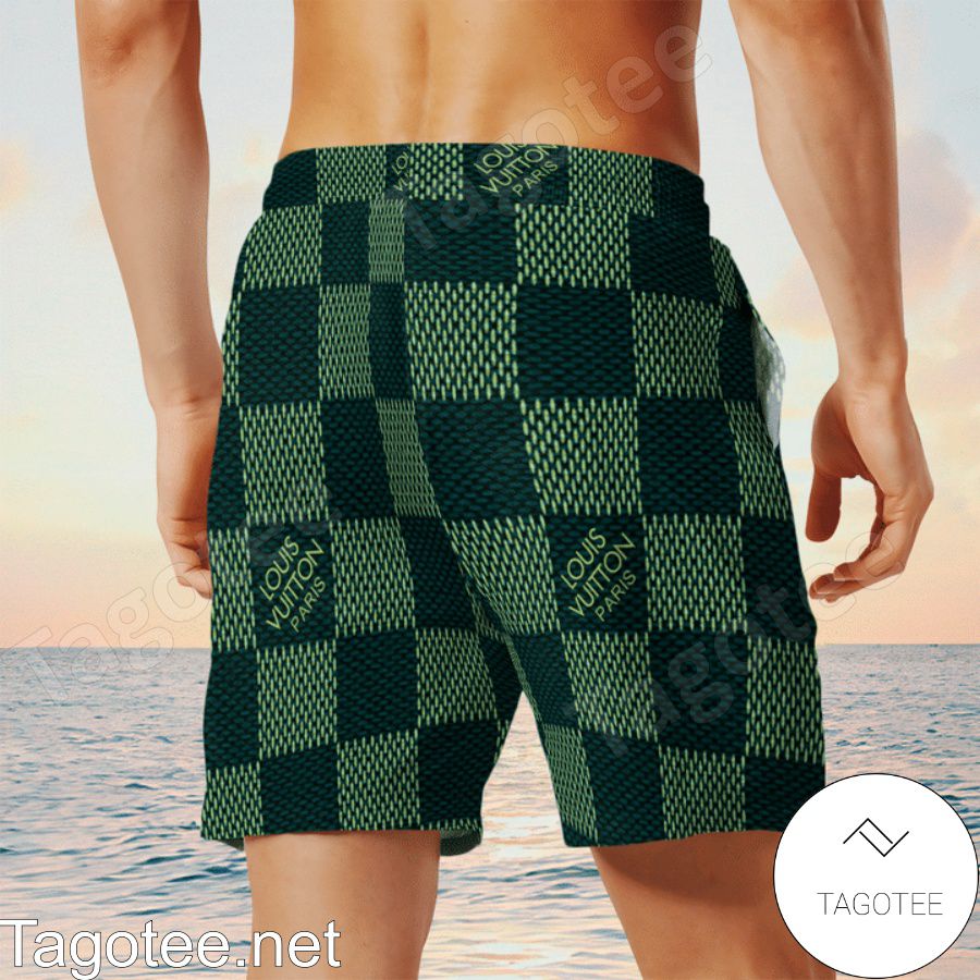 Louis Vuitton Green Checkerboard Full Print Hoodie - Tagotee