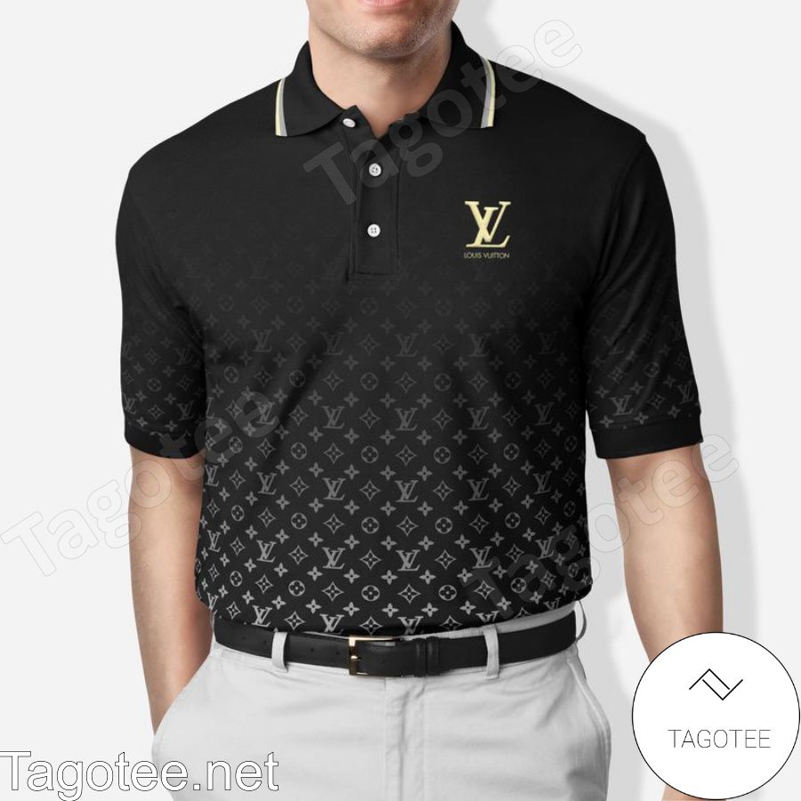 Louis Vuitton Monogram Black Gradient Polo Shirt - Tagotee