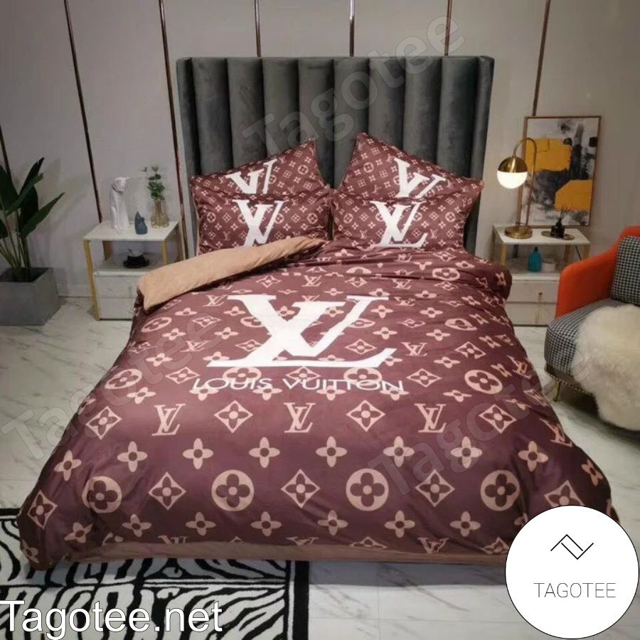 Louis Vuitton Monogram Full Print Brown Bedding Set