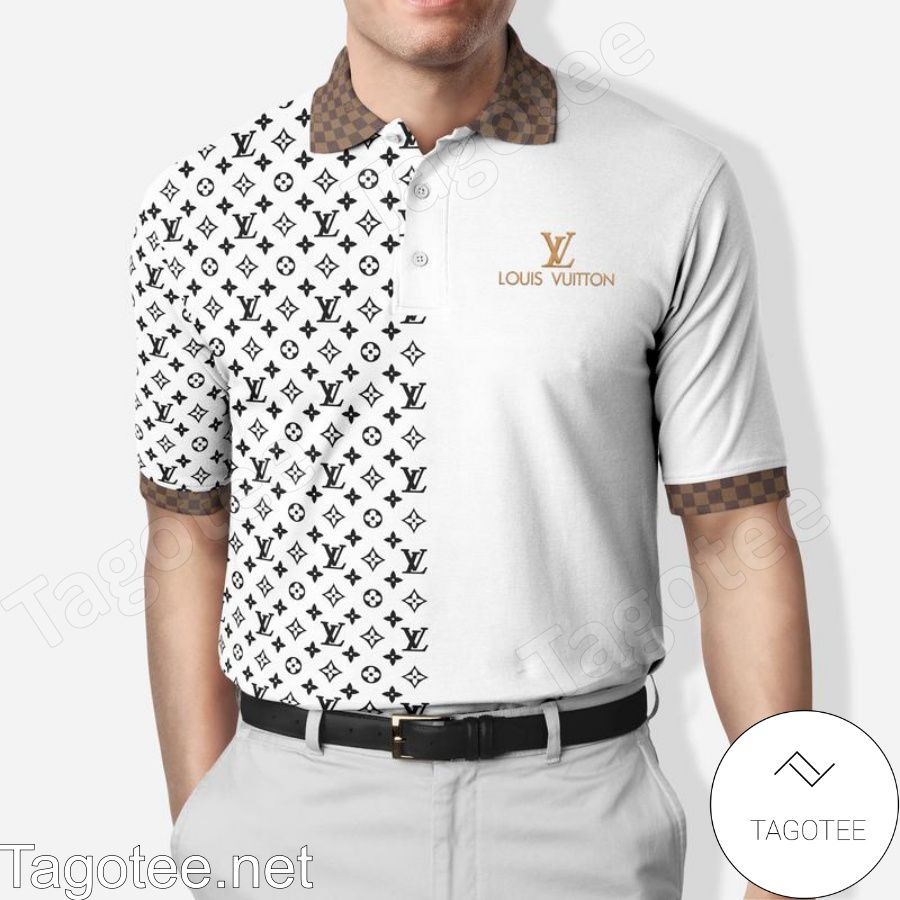 Louis Vuitton Logo Monogram White Polo Shirt - Tagotee