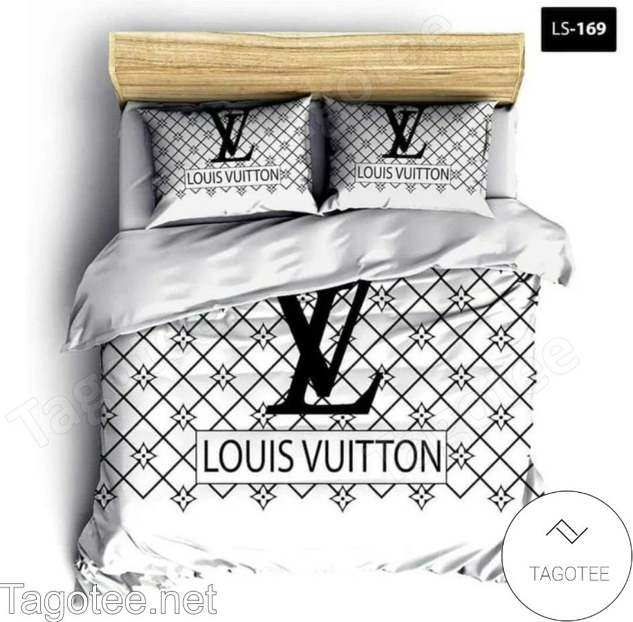 Louis Vuitton Seamless Diamond Pattern White Bedding Set