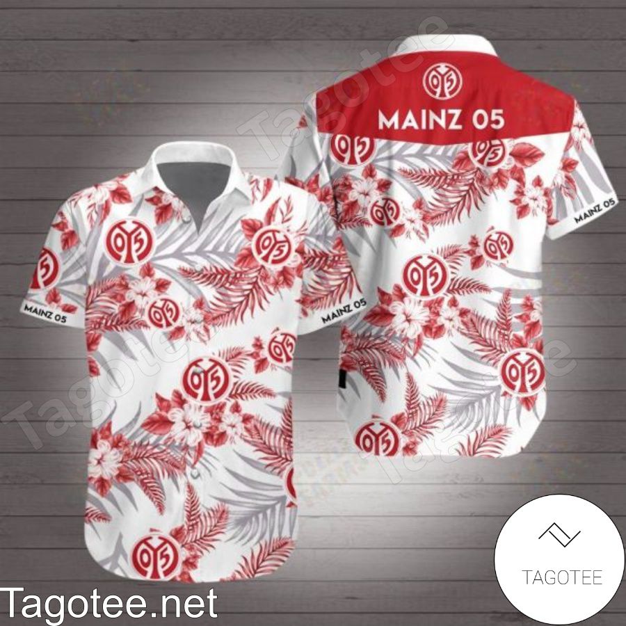 Mainz 05 Red Tropical Floral White Hawaiian Shirt