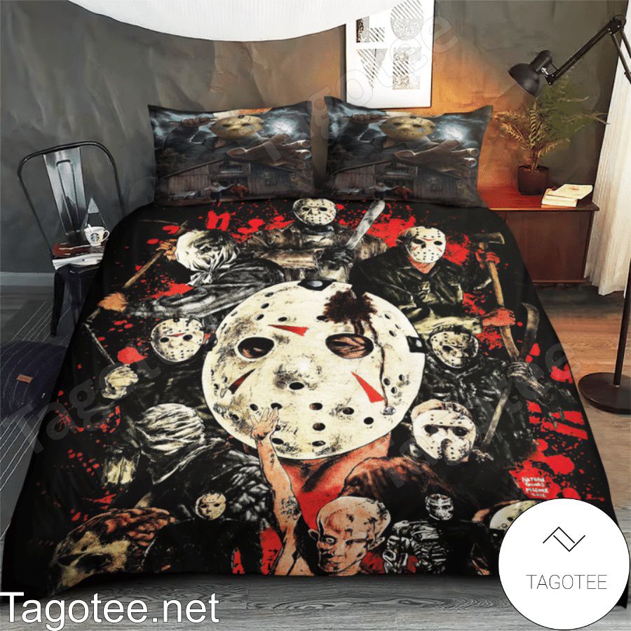 Many Face Of Jason Horror Halloween Night Bedding Set a