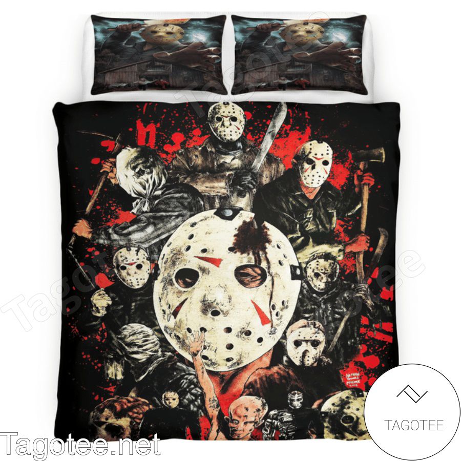 Many Face Of Jason Horror Halloween Night Bedding Set