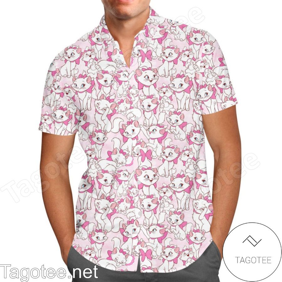 Marie Aristocats Disney Cartoon Graphics Inspired Hawaiian Shirt And Short