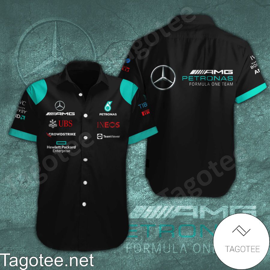 Mercedes AMG Petronas F1 Team Ineos UBS HP Hawaiian Shirt And Short