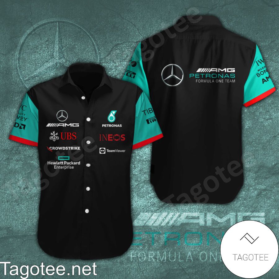 Mercedes AMG Petronas F1 Team Pirelli Ineos Ubs Hawaiian Shirt And Short