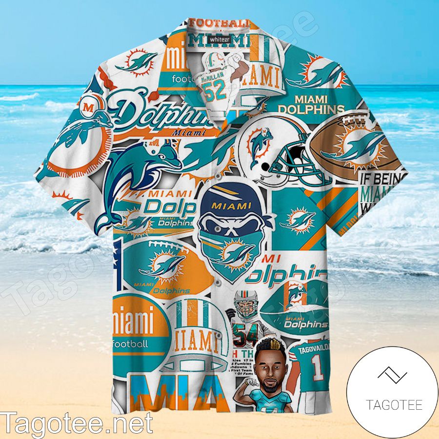 Miami Dolphins Illustration Hawaiian Shirt