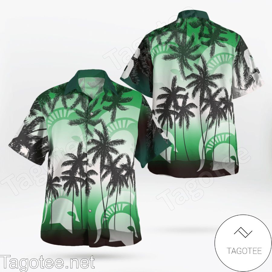 Michigan State Spartans Green Hawaiian Shirt And Short
