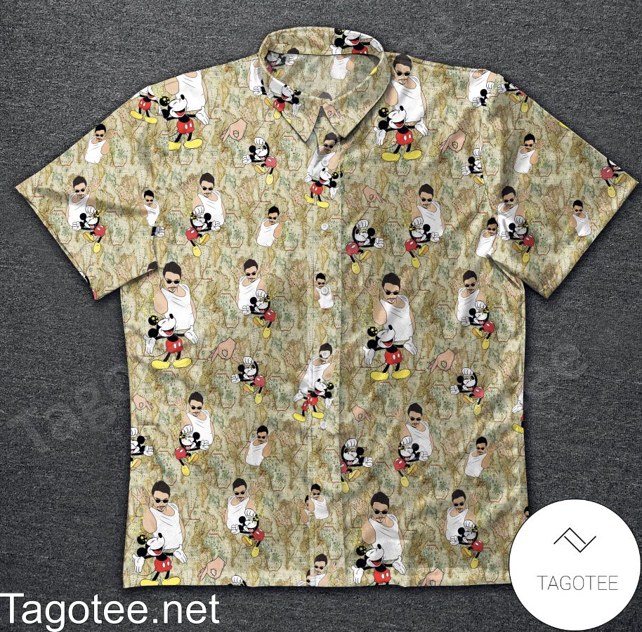 Mickey And Salt Bae Map Hawaiian Shirt