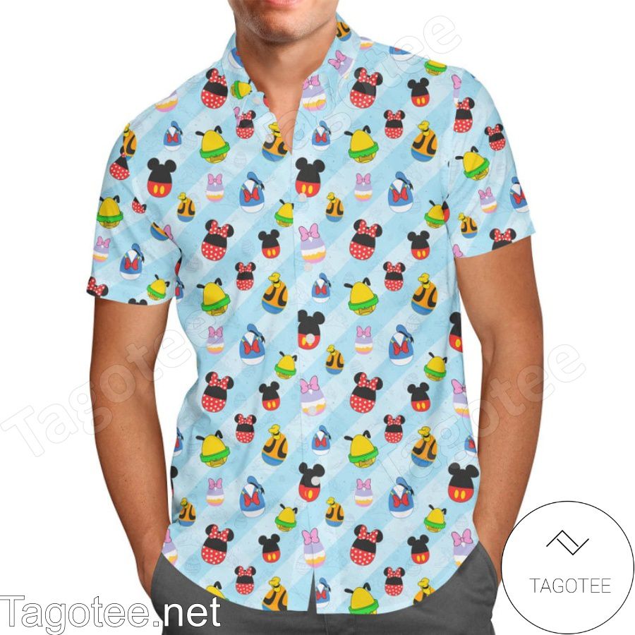Mickey & Friends Easter Eggs Pattern Disney Cartoon Graphics Hawaiian Shirt And Short