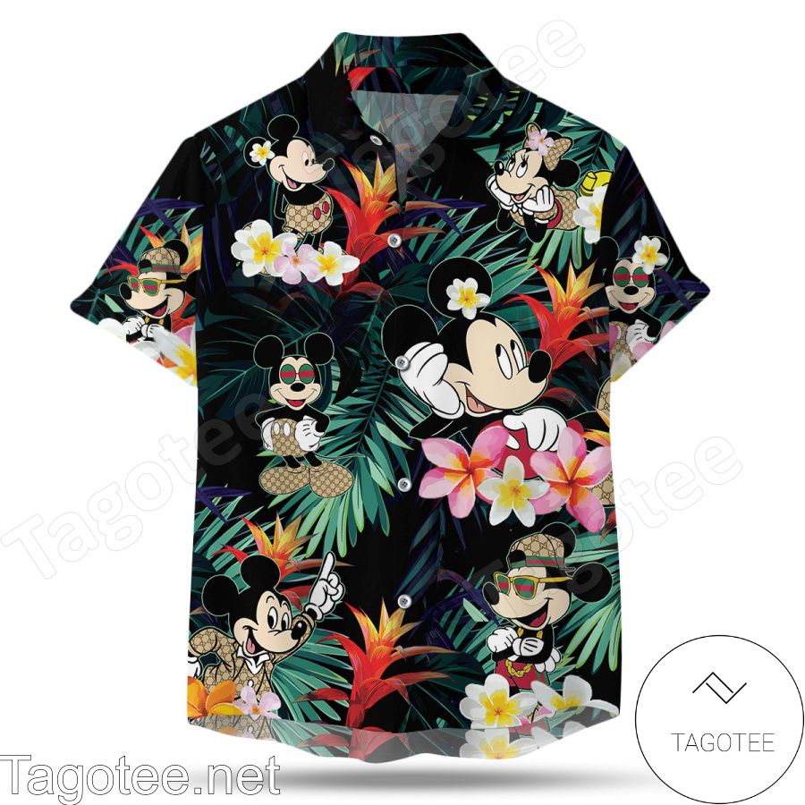 Mickey & Minnie Gucci Lost In The Forest Hawaiian Shirt And Short