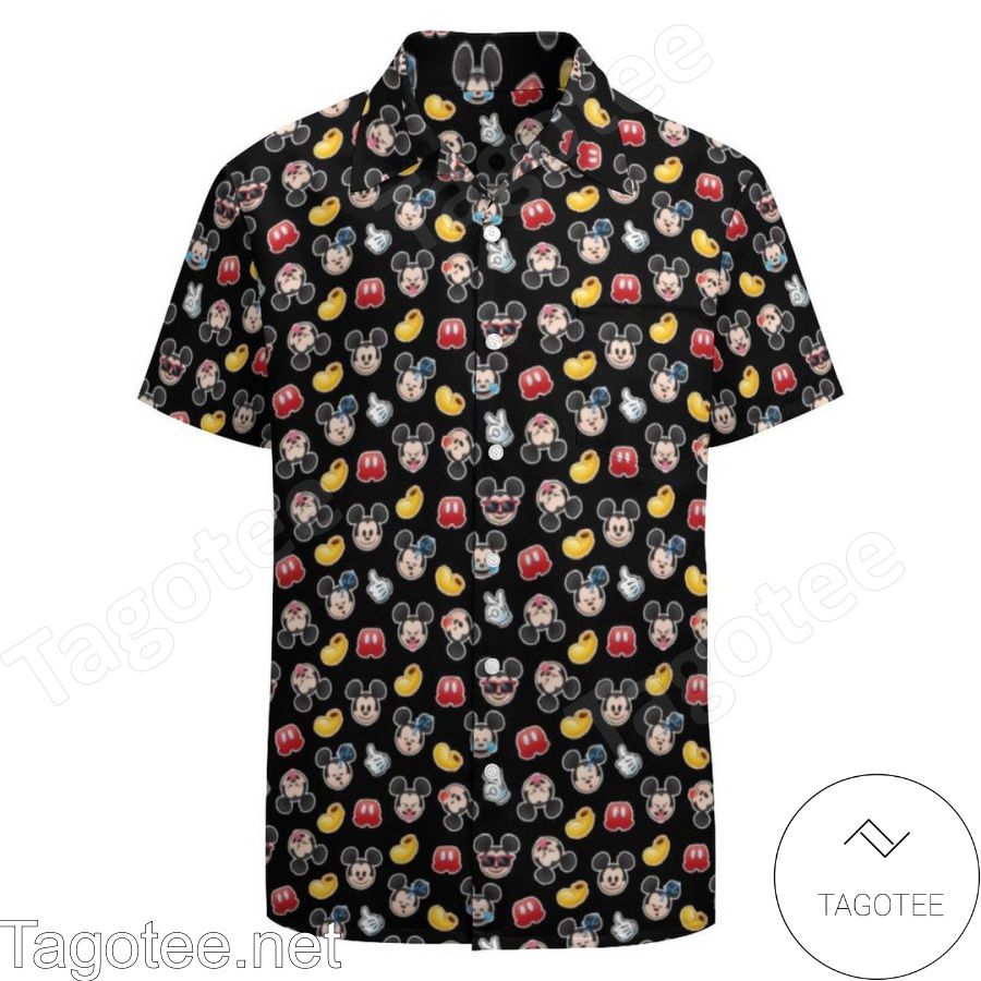 Mickey Mouse Emoji Black Hawaiian Shirt And Short