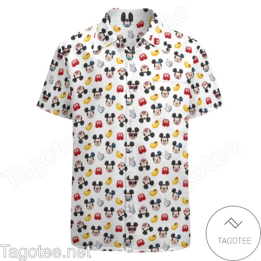 Mickey Mouse Emoji White Hawaiian Shirt And Short