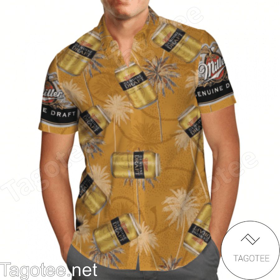 Miller Genuine Draft Yellow Hawaiian Shirt And Short